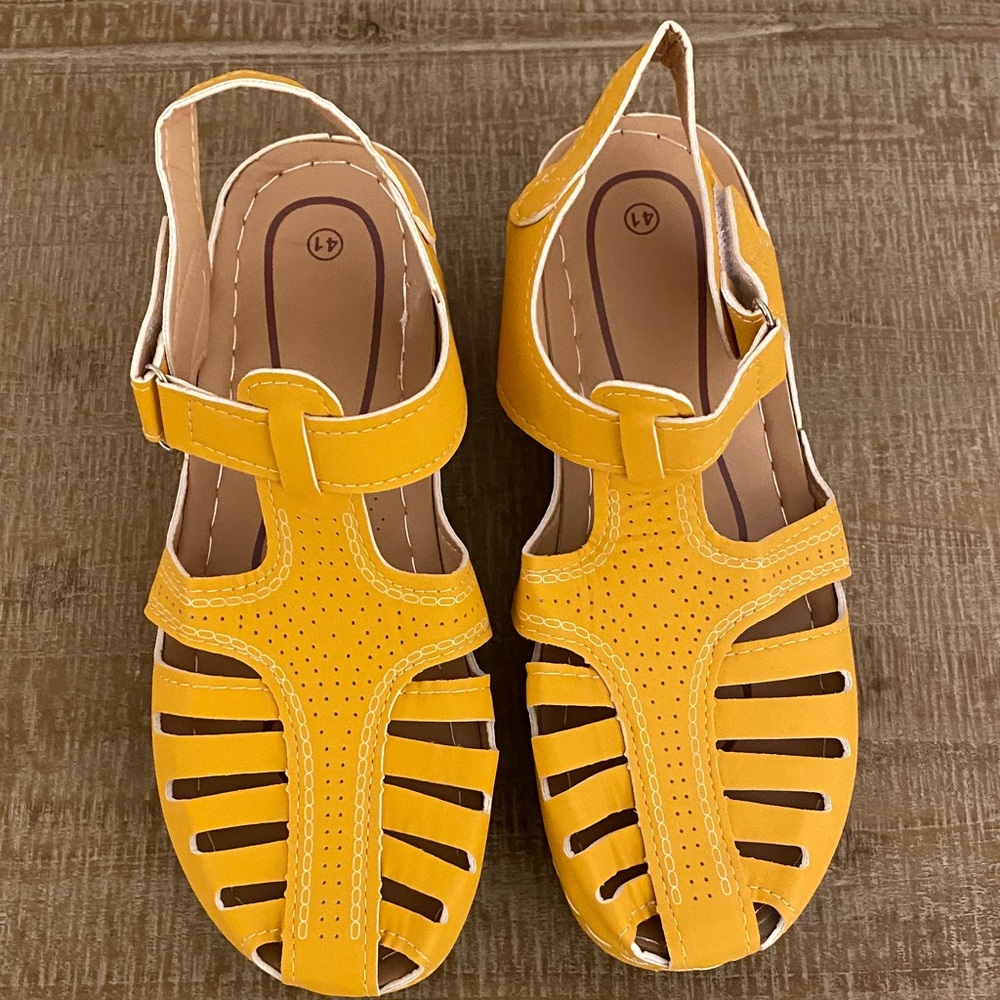 Yellow Strappy Sandals